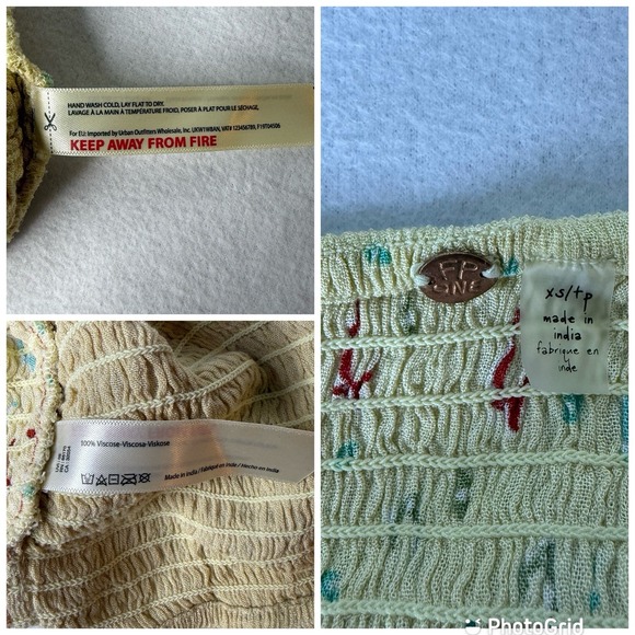 Free People One Rays Bandana Top Yellow Red Floral Womens XS Boho Festival Beach - Picture 8 of 8